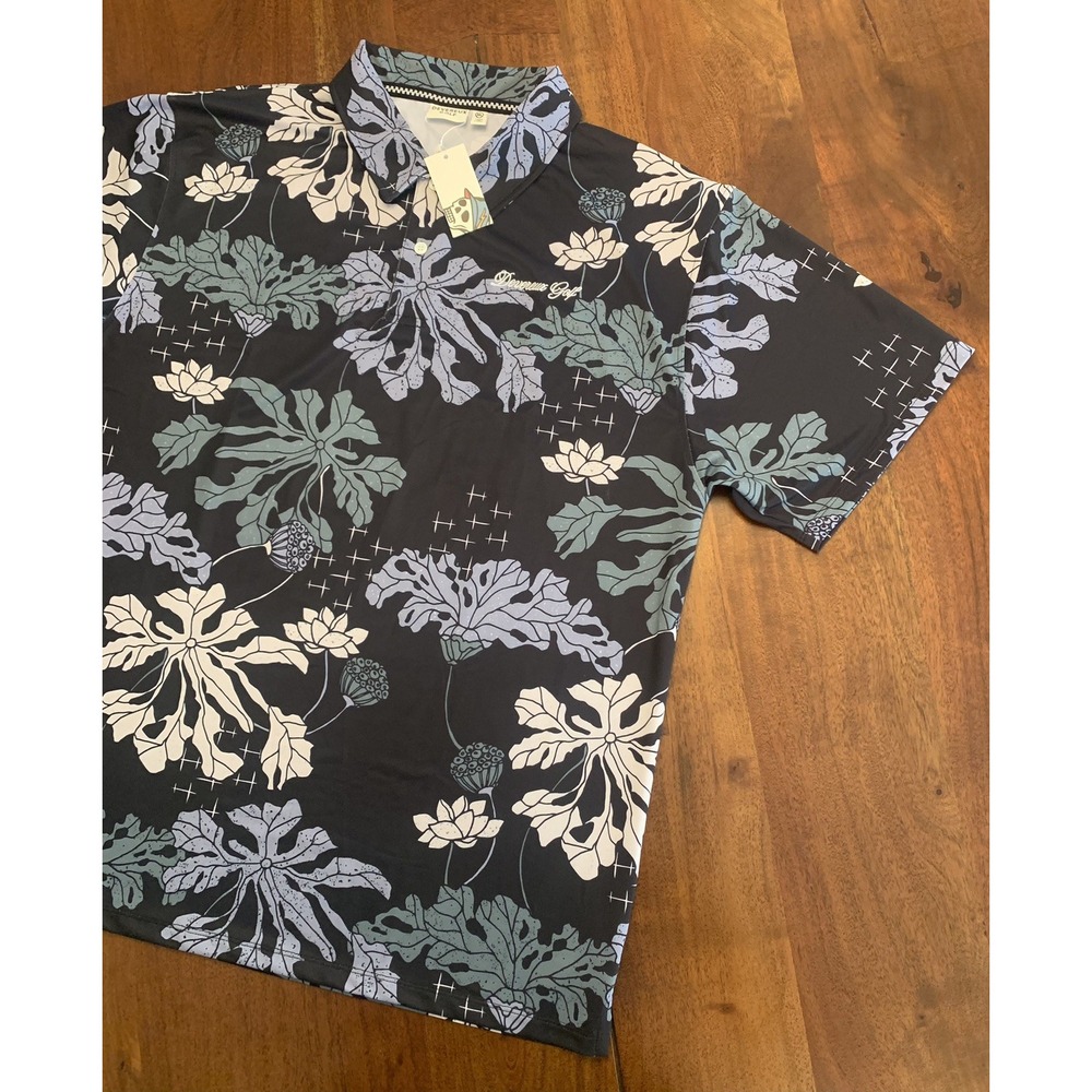 Devereux Golf Pali Polo Shirt NEW Mens XL Floral Hawaiian Stretch Performance